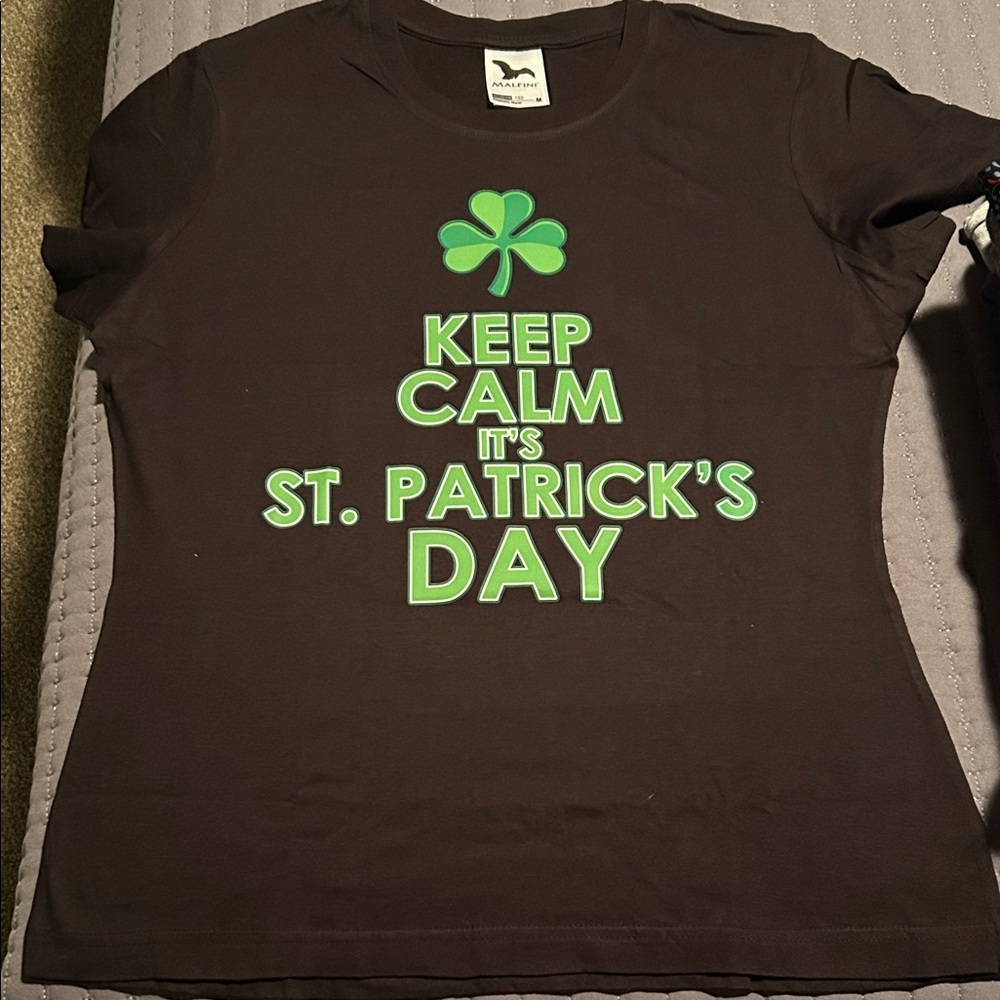 Black St. Patrick's Day Tee with Green Shamrock